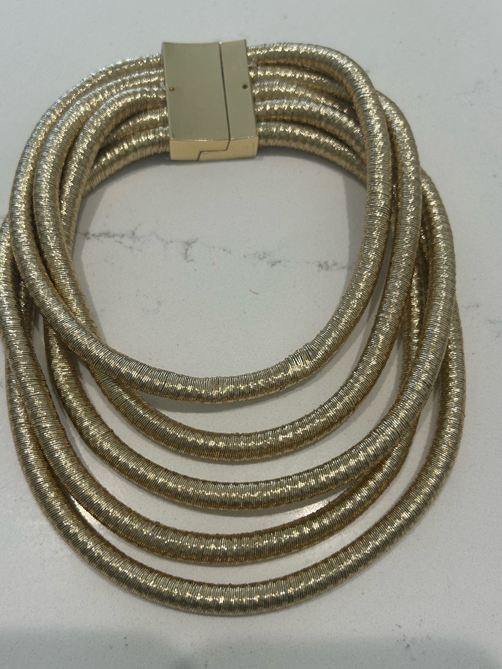 Gold Multi-Strand Magnetic Closure Necklace